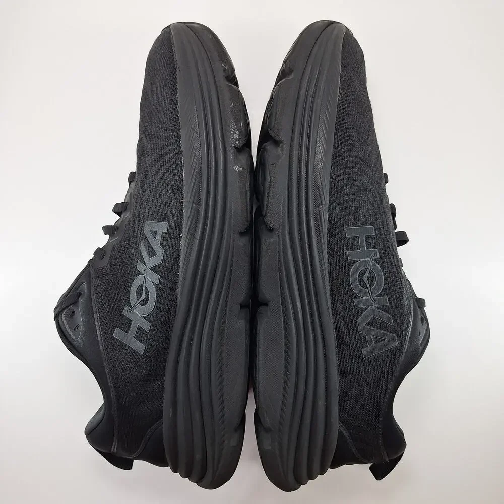 Hoka One One Gaviota 5 Wide Mens 11.5 2E Triple Black 1134234 BBLC Running Shoes